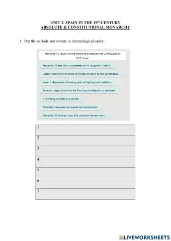 3.3 Spain in the 19th C. Liberalism vs Absolutism