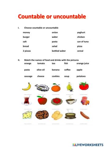 Countable and uncountable nouns 2