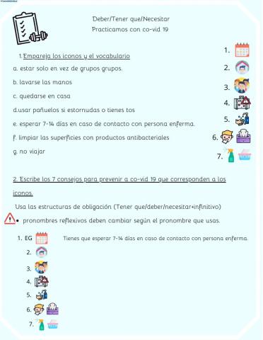 Deber tener que necesitar co-vid19