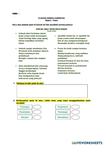 Ulangan Materi Teks Puisi