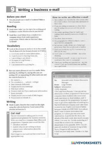 U9 Writing a business email