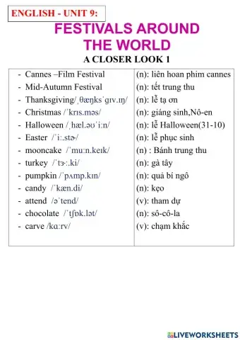 English 7- unit 9- a closer look 1