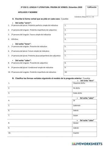 Conjugaciones verbales