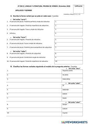 Conjugaciones verbales