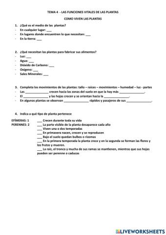 Cómo viven las plantas