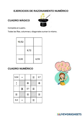 Razonamiento decimales