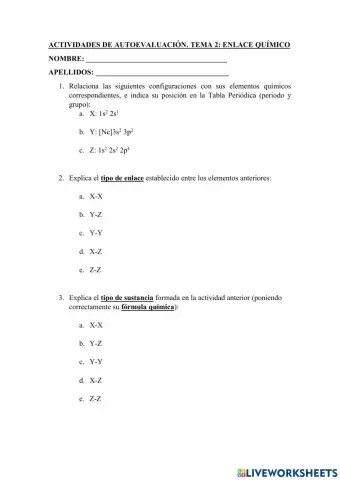 Actividades Repaso Enlace Químico 4ºESO