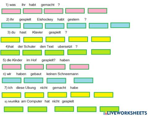 Perfekt (Satze bilden)