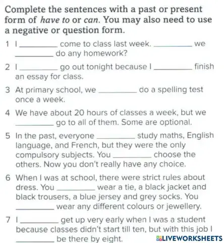 Can-could-have to-had to