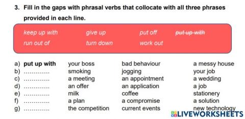 Phrasal verbs