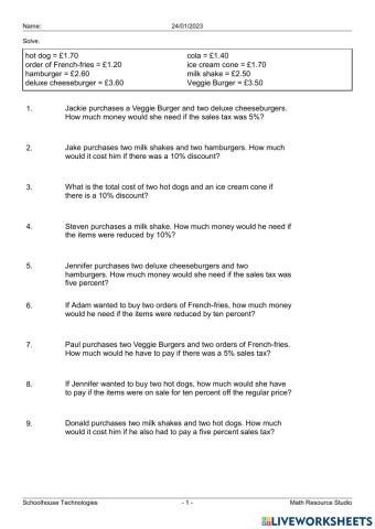 WW S1 Percentage cost after change