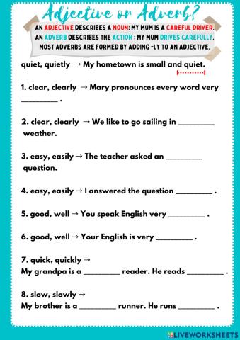 Adjectives and adverbs