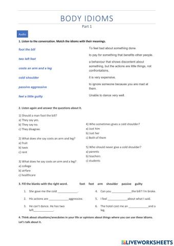 Body Idioms - Part 1