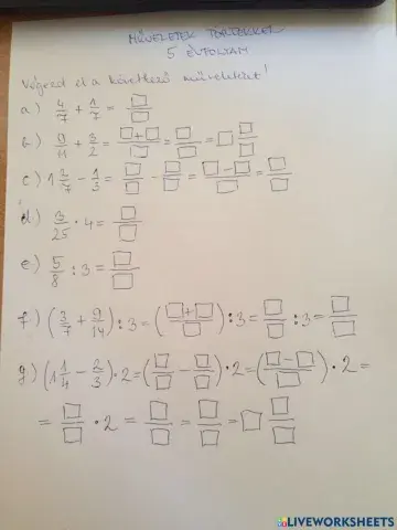 Műveletek törtekkel 5.