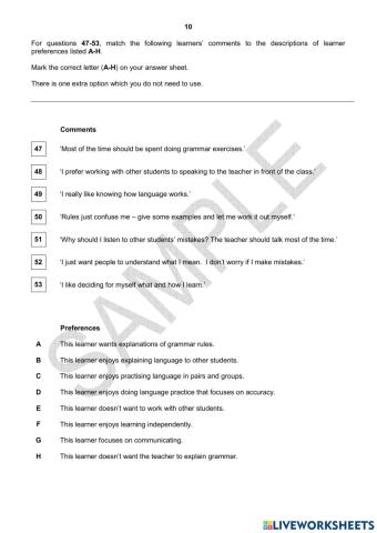 TKT Module 1 practice test (part 2)