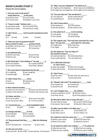 Noun Clauses study 2