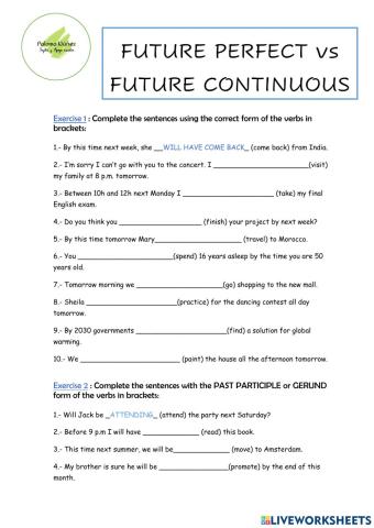 LESSON 56 - Future perfect vs Future continuous