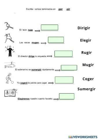 Verbos acabados en -ger -gir