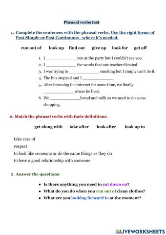 Phrasal verbs