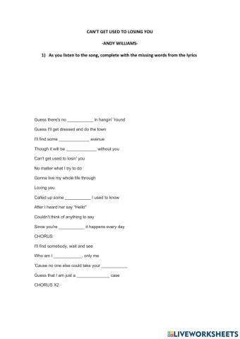 I can't get used to losing you