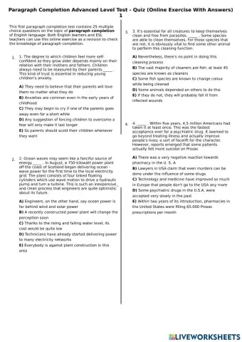 CPE C2 PARAGRAPH COMPLETION