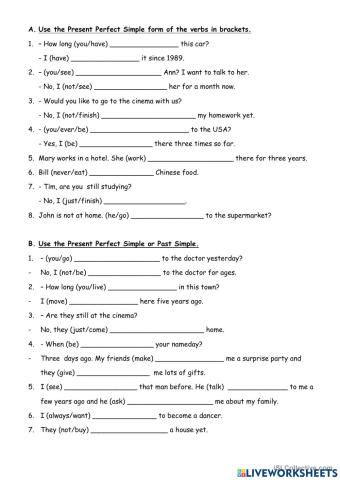 Present perfect and past simple