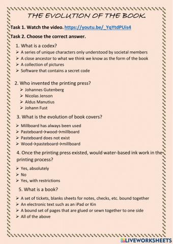 The evolution of the book.