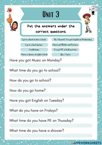 3rd grade. Unit 3. Sheet 2. Richmond