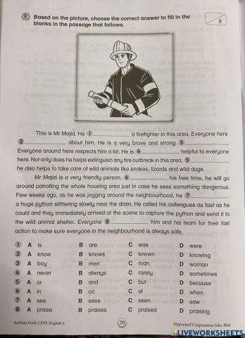 English Year 5:Choose the correct answer