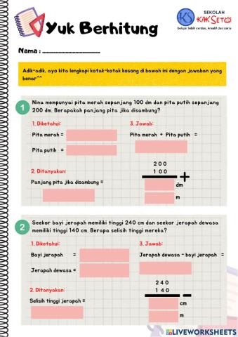 Penjumlahan dan Pengurangan