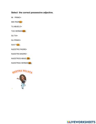 Possessive Adjective