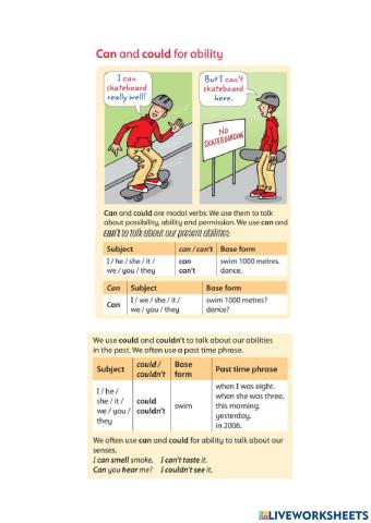 Can Could Must Have To