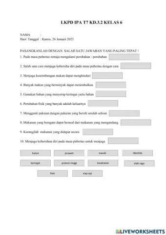IPA Tema 7 Sub Tema 2 Kelas 6