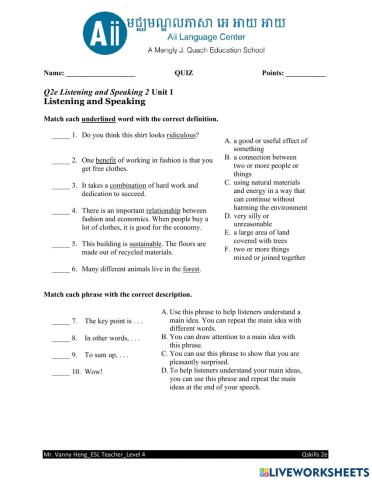 Qskills 2e-Level 4-Unit1-Quiz B