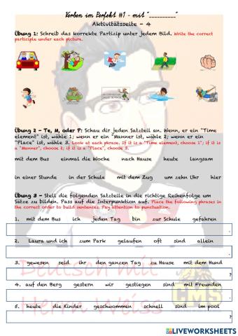 Sein Verben im Perfekt -1 Übung D