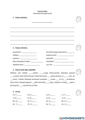 Tean ja oskan - Kolmanda klassi geeniused