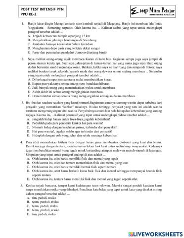 Post test intensif ptn ppu2