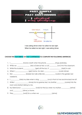 PAST SIMPLE VS PAST CONTINUOUS.5TH