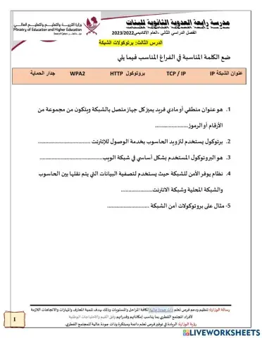 برتوكولات الشبكة