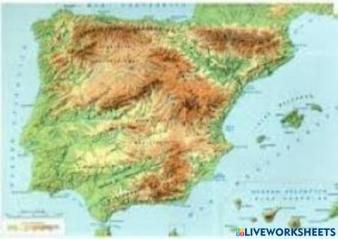 Mapa relleu d'Espanya