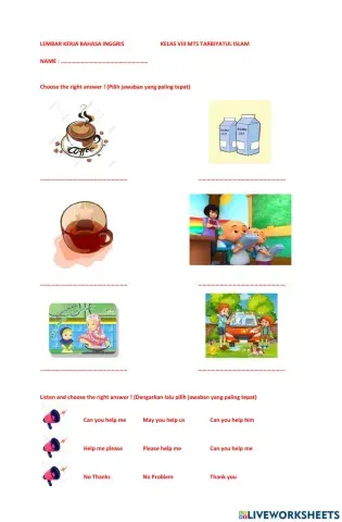 Latihan Asking and offering help