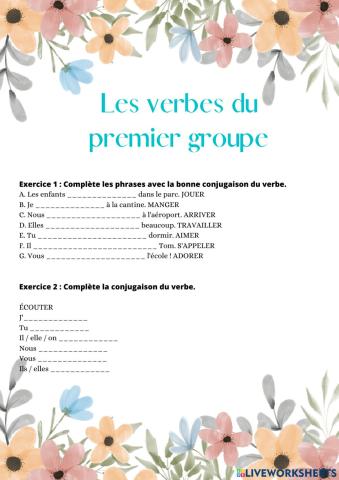 Les verbes du premier groupe