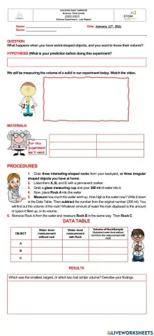 Volume measurement experiment