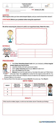 Volume measurement experiment