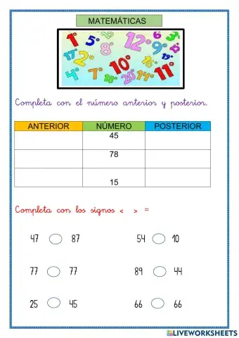 Los números ordinales