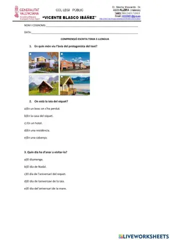 Comprensió escrita tema 5