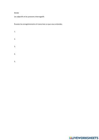 Les pronoms et les adjectifs interrogatifs