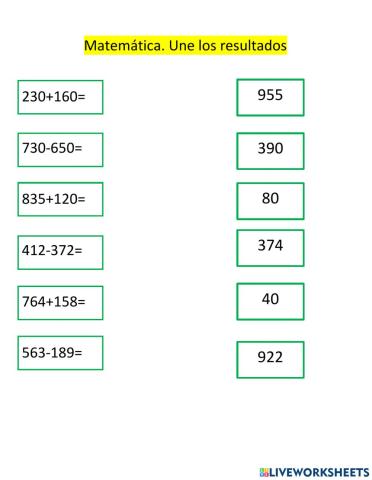 Matemática de 2 grado