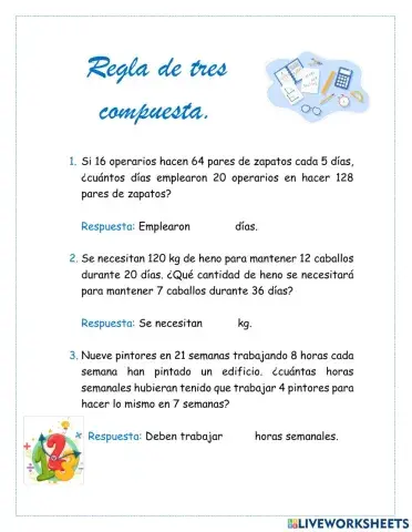 Regla de tres compuesta