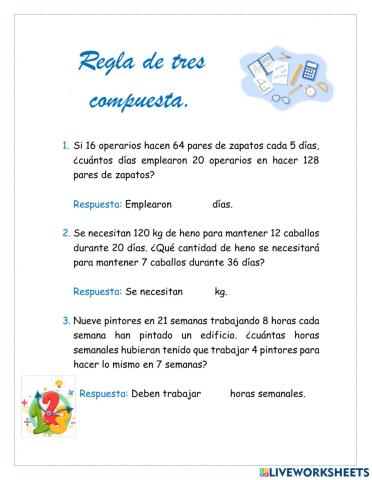 Regla de tres compuesta